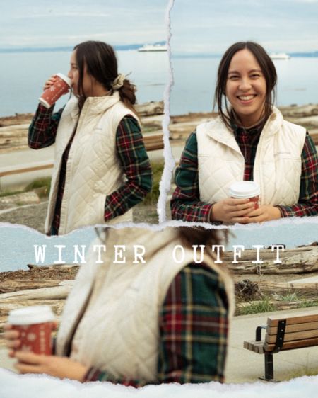 Winter outfit perfect for walks! Womens vest, womens puffer vest, holiday outfit, flannel shirt, flannel outfit, plaid flannels, granola girl, PNW style. Wearing M in vest & M in flannel 💚

#LTKsalealert #LTKSeasonal #LTKtravel