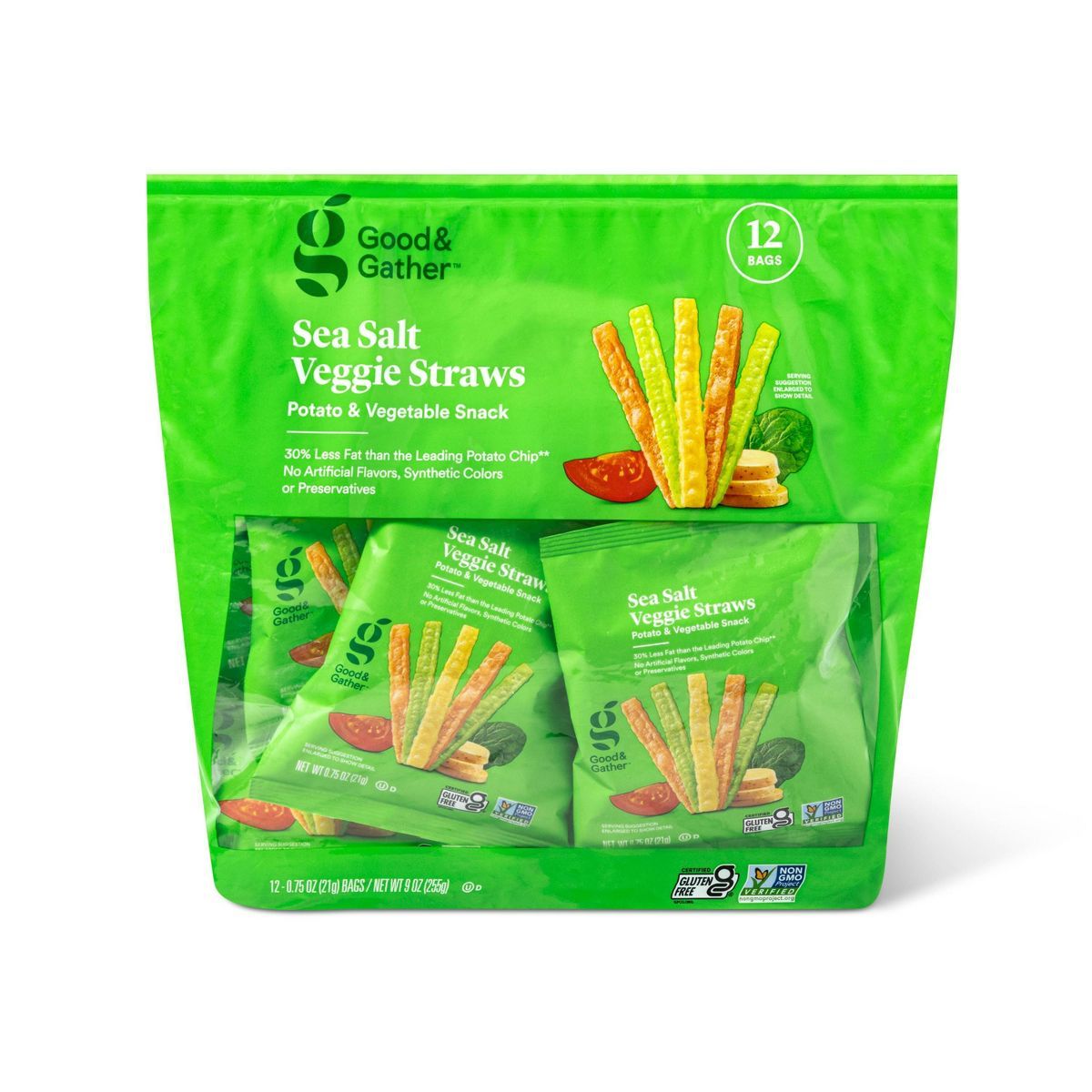 Sea Salt Veggie Straws Potato & Vegetable Snack Multipack - 12ct/.75oz - Good & Gather™ | Target