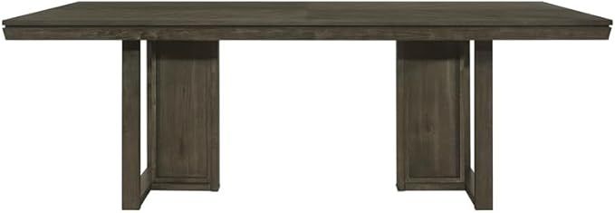 MAKLAINE Transitional Wood Rectangular Dining Table in Dark Gray | Amazon (US)