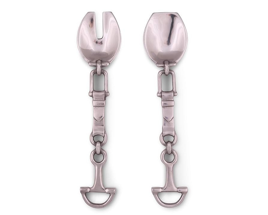 Arthur Court Designs Aluminum Equestrian Horse Bit Salad Serving Spoon and Salad Serving Fork, Sa... | Amazon (US)