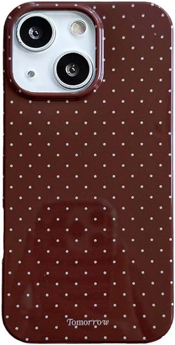 for iPhone 15 Case Cute Brown Polka Dot Phone Case Retro Trendy Aeshtetic Slim Soft TPU Shockproo... | Amazon (US)