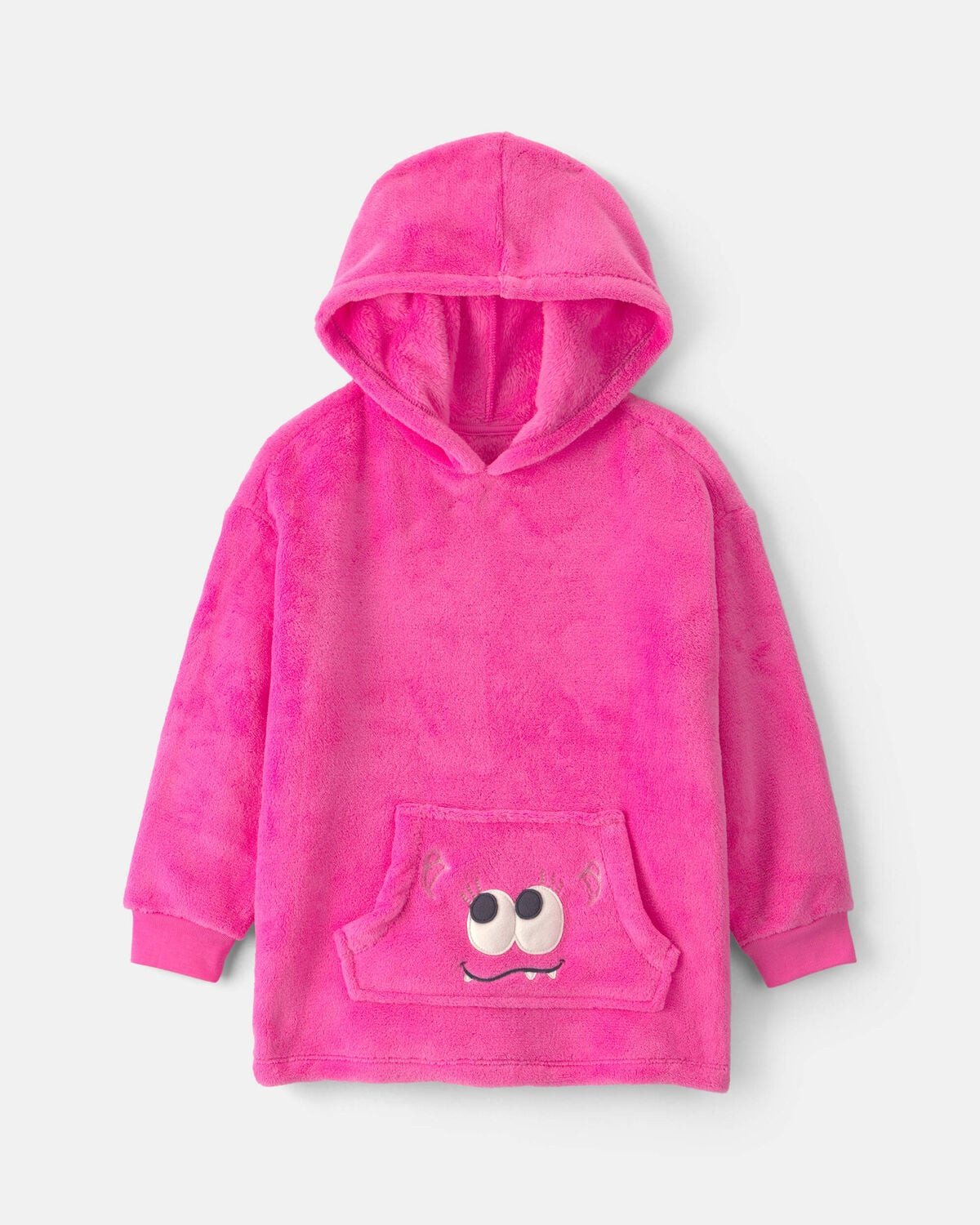 Girls Monster Fleece Loose Fit Pajama Hoodie - Pink | Carter's Inc