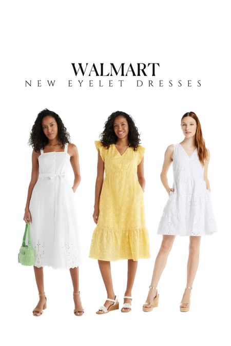 NEW eyelet dress from Walmart under $30! 😍 linking more new eyelet finds below! 
Spring dresses Walmart outfit ideas Easter dress summer dresses white dress yellow dresses beach vacation outfit free assembly time and tru scoop 

#LTKfindsunder50 #LTKstyletip #LTKsalealert