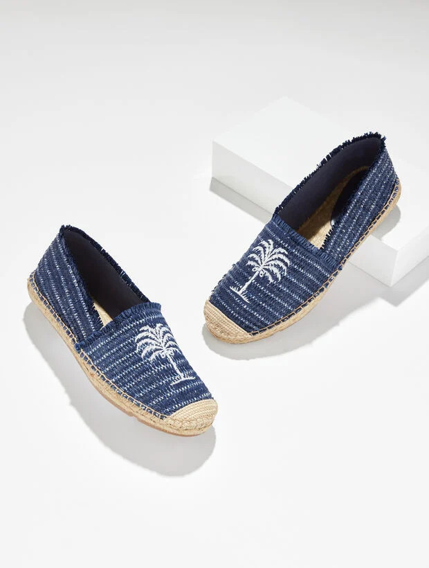 Izzy Raffia Espadrille Flats - Palm Tree | Talbots