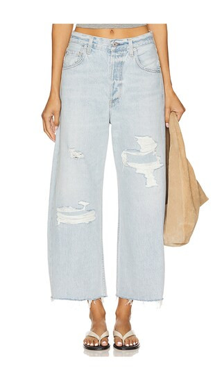 Citizens of Humanity Ayla Cut Hem Crop Jeans in Blue. - size 25 | Revolve Clothing (Global)