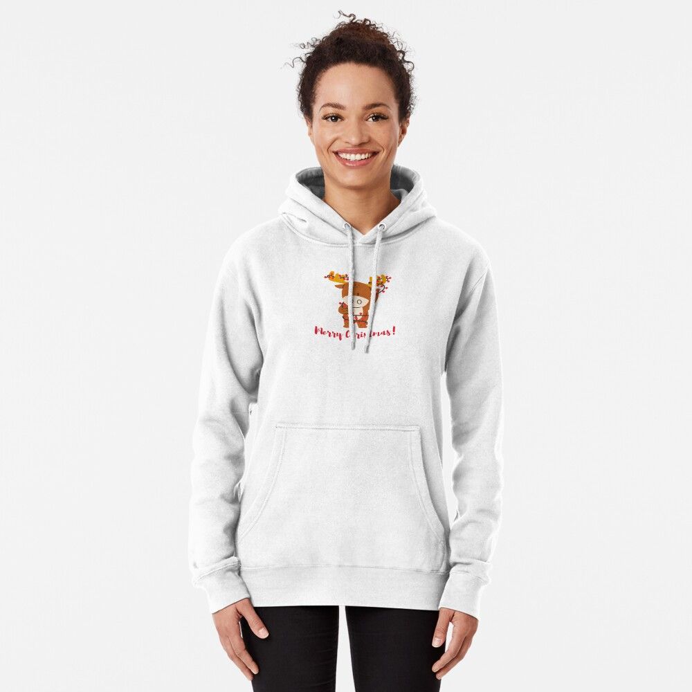 Merry Christmas Reindeer Pullover Hoodie by Kristellabeauty | Redbubble (US)