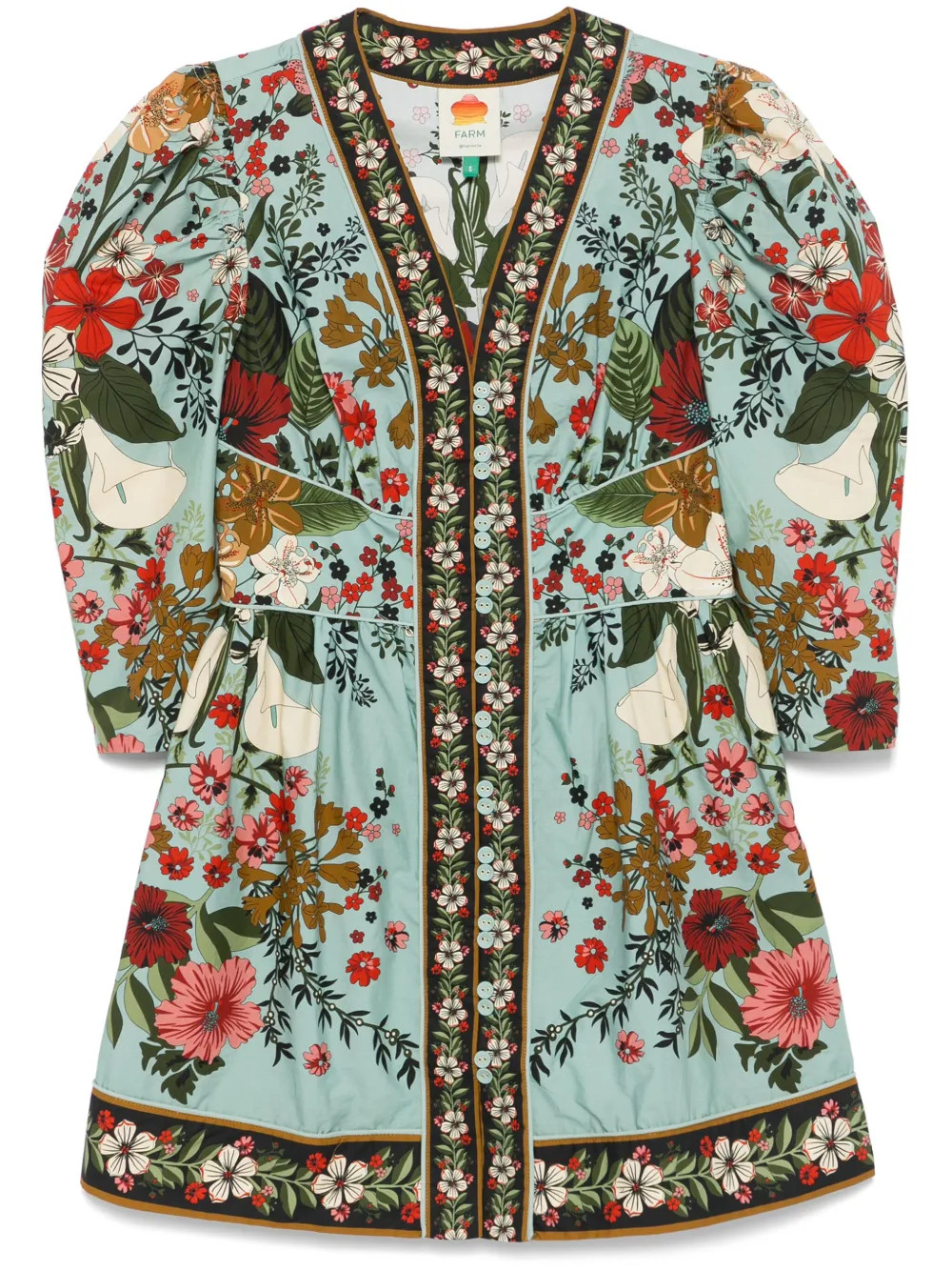 FARM Rio  Beauty Bouquet Mini Dress  | Blue | FARFETCH | Farfetch Global