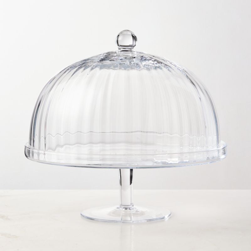 Zofia Fluted Glass Cake Stand | CB2 | CB2