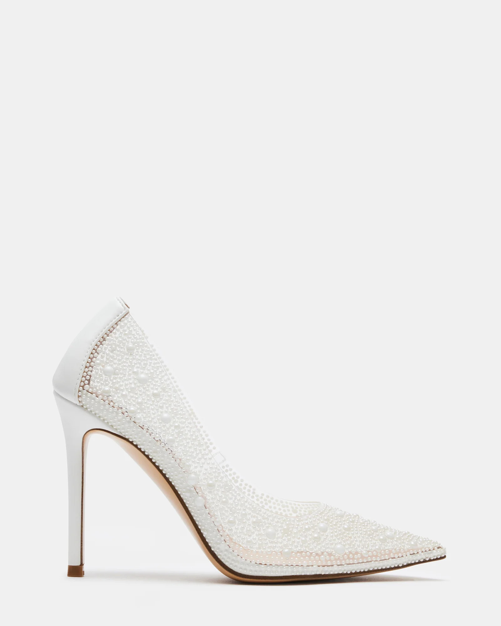 EVELYN-P Clear Pearls Pointy Toe Pumps | Women's Designer Heels | Steve Madden (Canada)