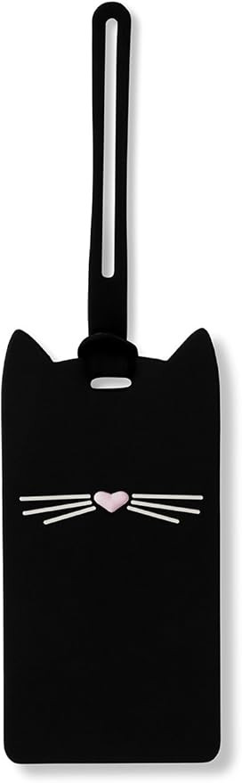 Kate Spade New York Silicone Luggage Tag with Durable Strap, Black Cat | Amazon (US)