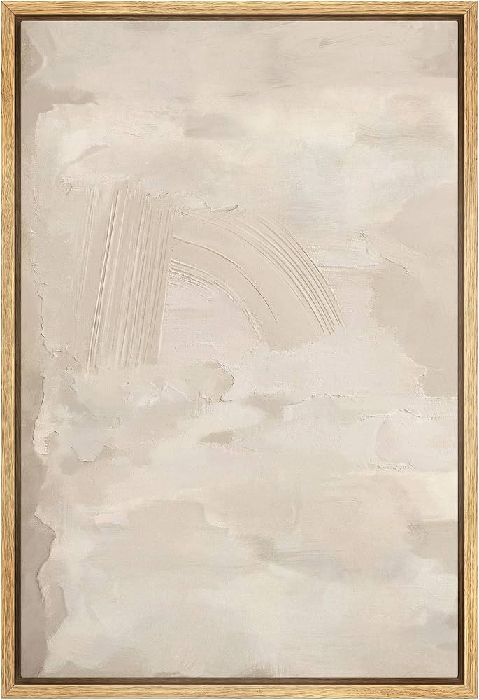 SIGNFORD Framed Canvas Print Wall Art Rustic Tan Paint Stroke Landscape Abstract Shapes Illustrat... | Amazon (US)