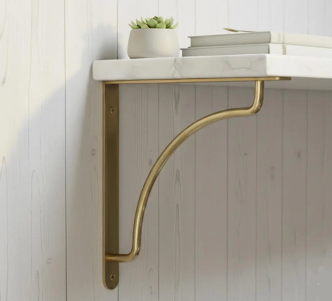 Unlacquered Brass Shelf Bracket- Solid Raw Brass Heavy-duty Wall Support - Etsy Canada | Etsy (Global)