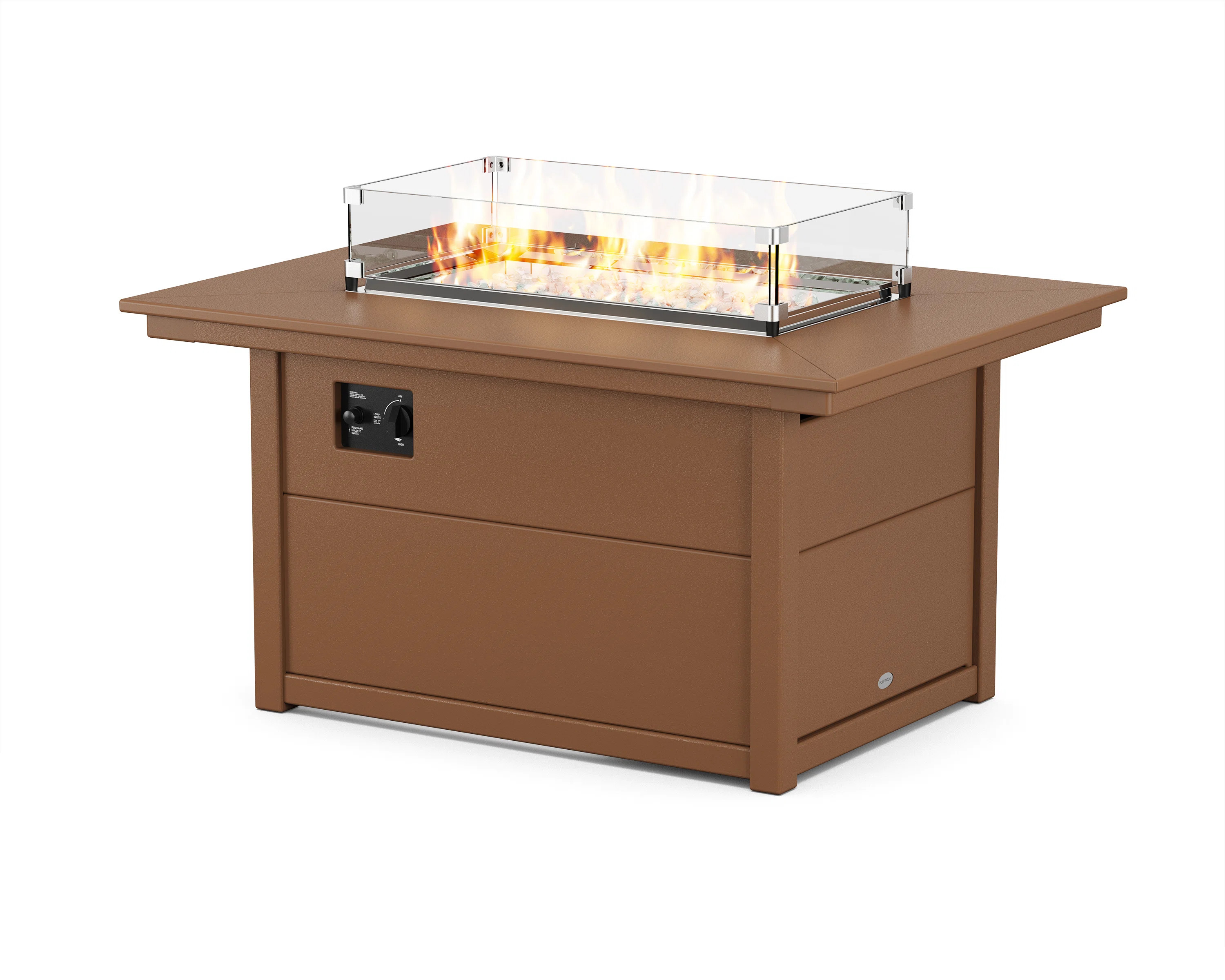 POLYWOOD Rectangle Polyresin Smokeless Fire Pit Table with Hidden Fuel Tank | Wayfair North America