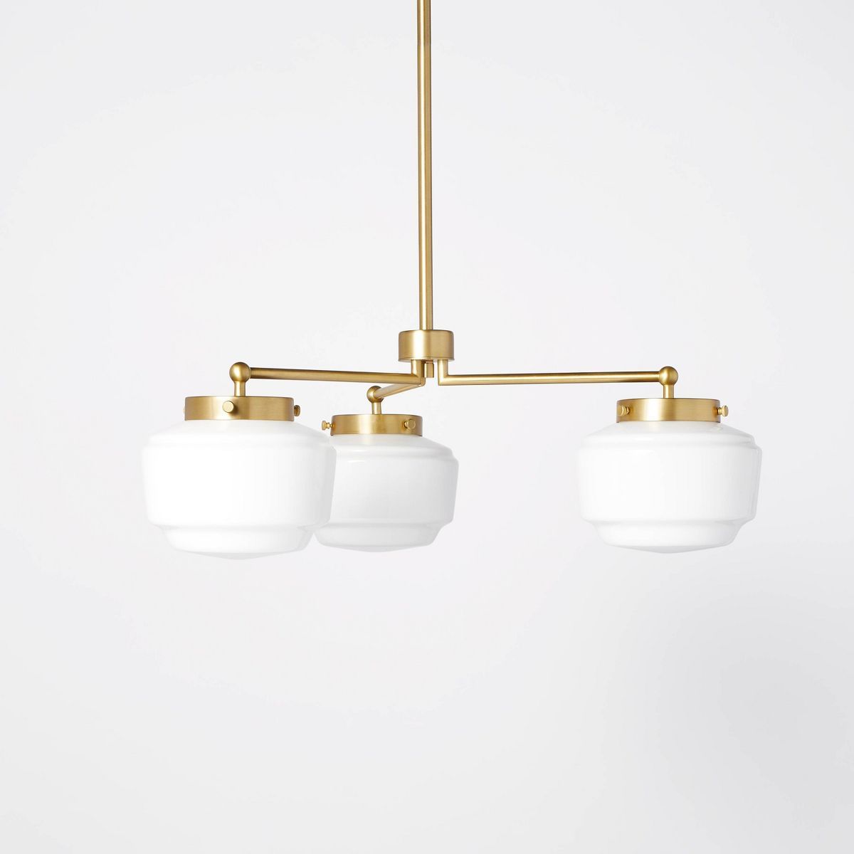 3-Arm Milk Glass Chandelier Ceiling Light Brass Finish - Hearth & Hand™ with Magnolia | Target