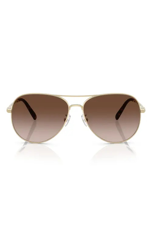 Tory Burch 58mm Pilot Sunglasses in Light Gold/brown Gradient at Nordstrom | Nordstrom