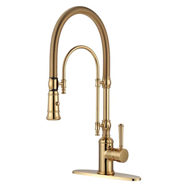 KB122009G-AS Pull Out Gooseneck High-Arc Kitchen Faucet | Wayfair North America