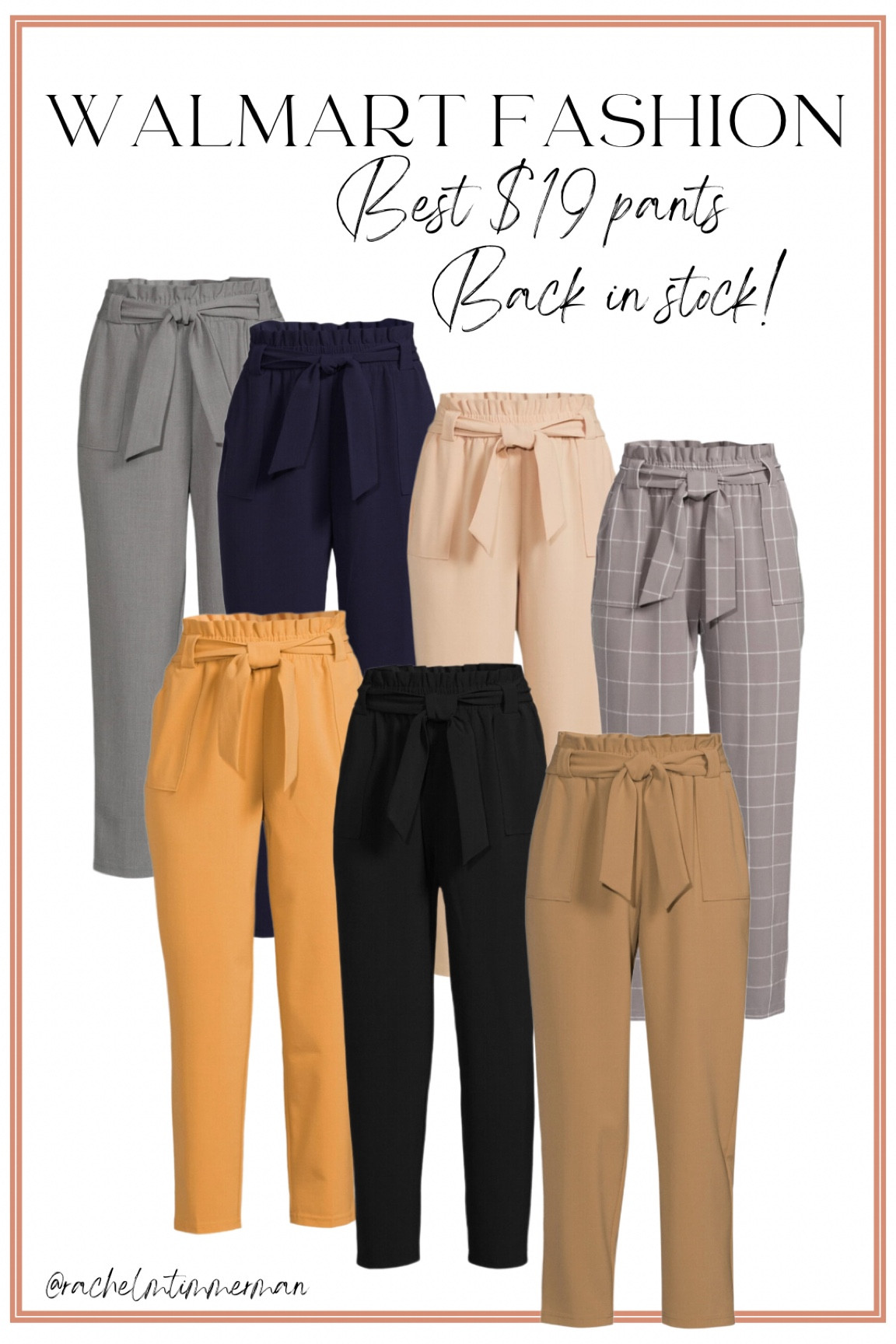 These amazing Pants are back in stock at Walmart! They’re only $19 and are the perfect work pant that still gives you comfort. I love the paper bag waist. They run TTS and come in several amazing colors. 

Walmart fashion. Walmart finds. Walmart new arrivals. New fall fashion. Teacher style. Classroom outfits. Workwear. 