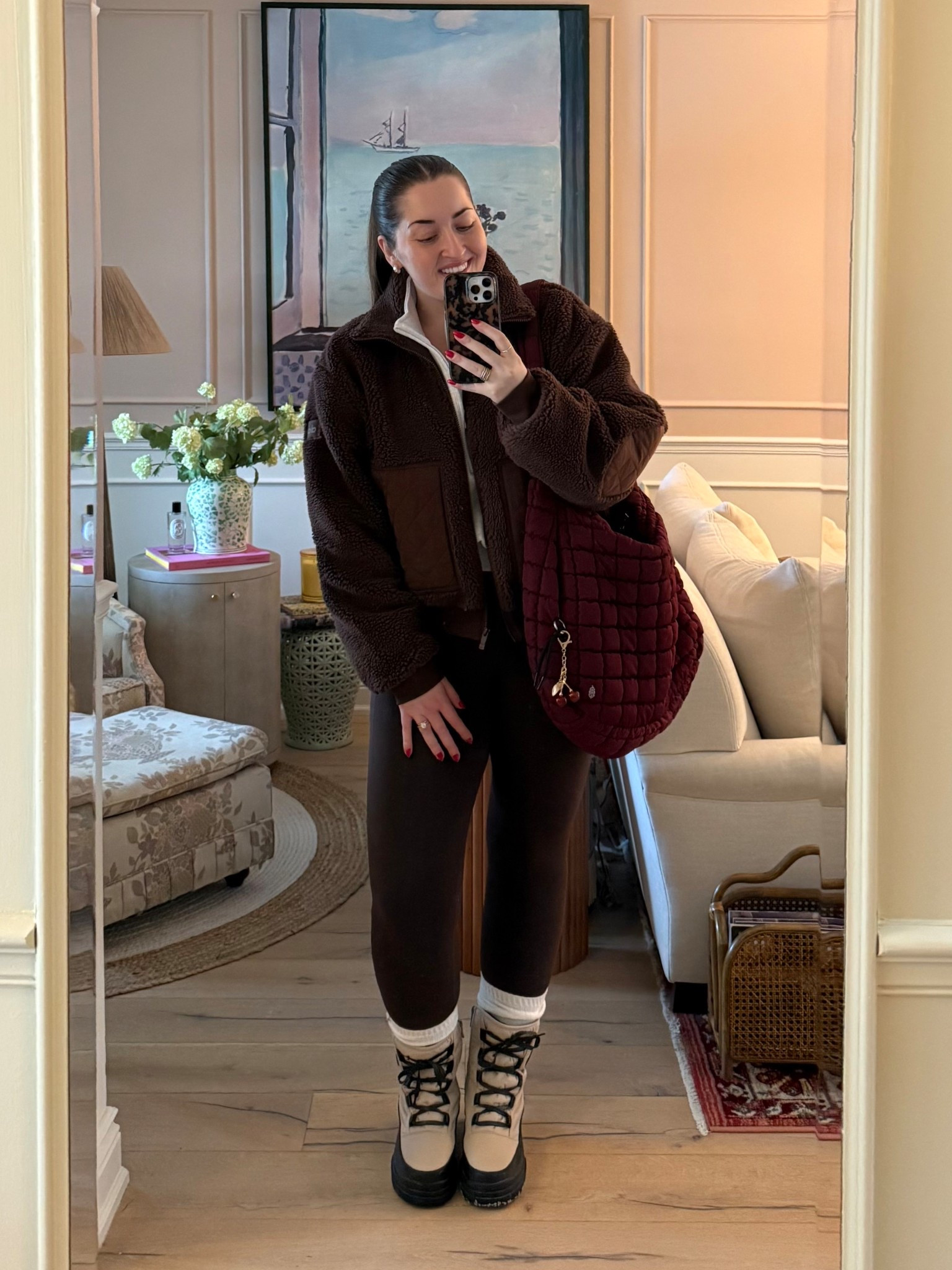 Winter Sherpa jacket outfit / casual outfit / workout outfit / winter boot outfit 

Sizing: L in jacket & sweatshirt / 12 in leggings 

#LTKcurves #LTKmidsize #LTKwinter