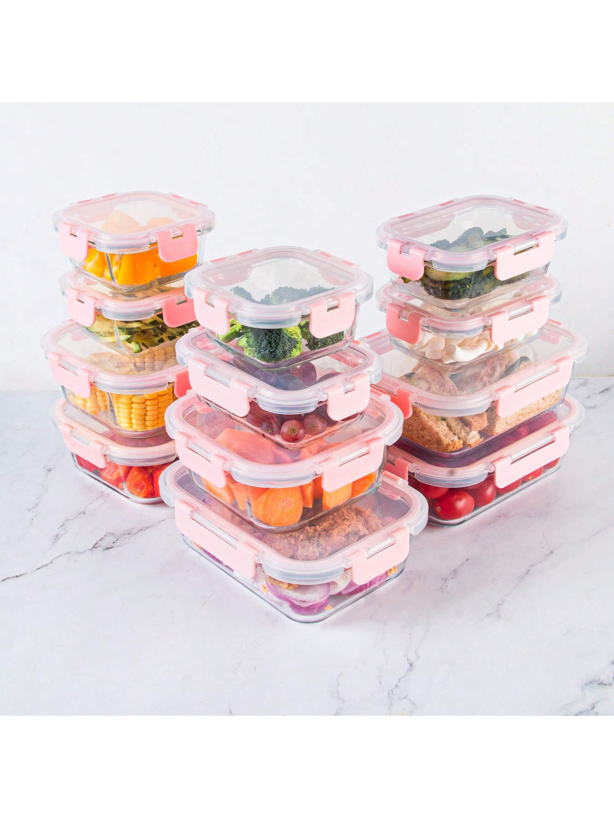 [12 Pack] Glass Storage Containers With Lids, Leak-Proof Meal Prep Containers, Dishwasher/Freezer... | SHEIN