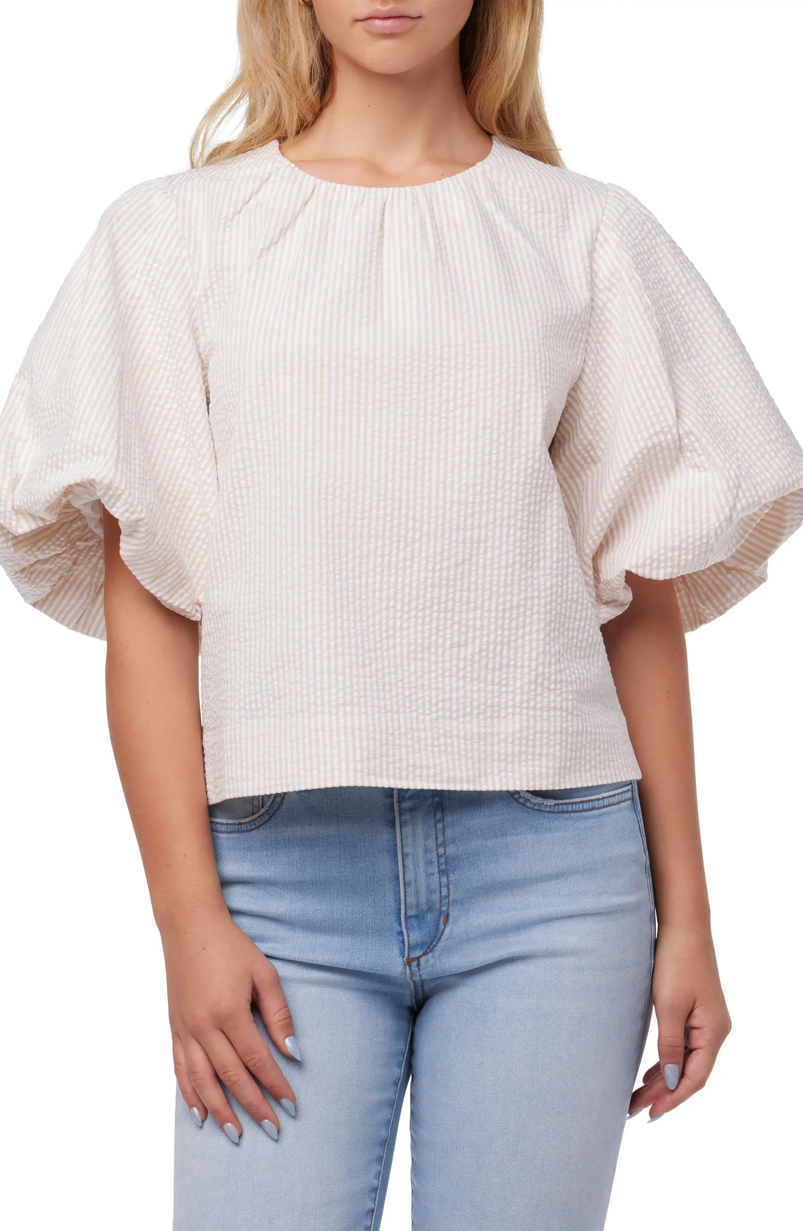 Joe's Cotton Seersucker Puff Sleeve Top | Nordstromrack | Nordstrom Rack