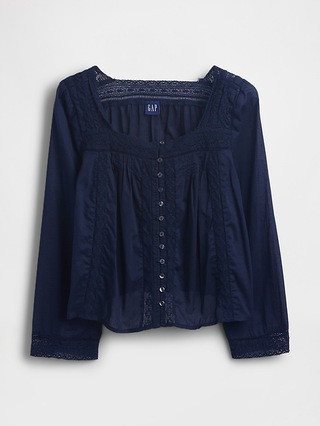 Lace-Trim Square-Neck Top | Gap (US)