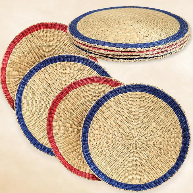 Woven Placemats – Woven Wicker Placemats Charger Plates, Best Boho Placemats, Seagrass placemat... | Amazon (US)