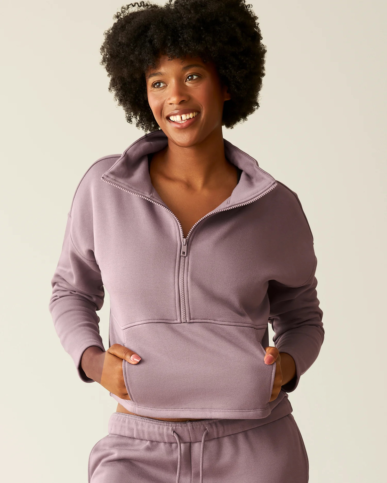 Cloud Fleece Half Zip Nursing Pullover | Dusty Mauve - Kindred Bravely | Kindred Bravely