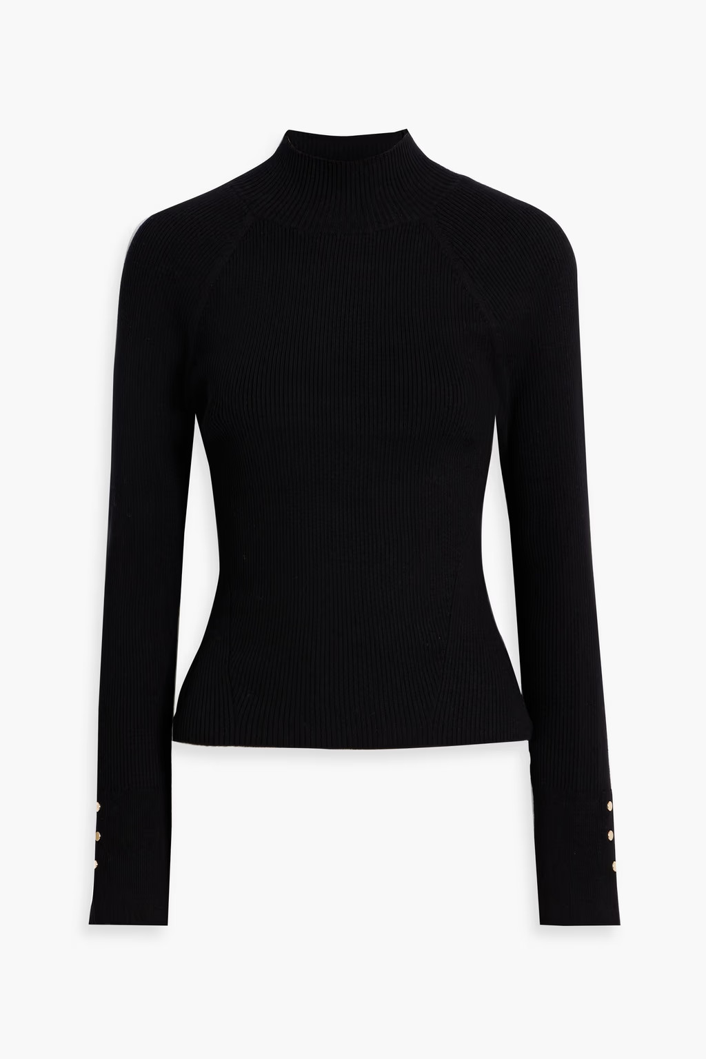 Button-embellished ribbed-knit turtleneck sweater | The Outnet (US and CA)