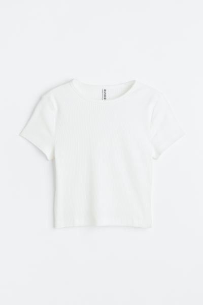 Geripptes Cropped Shirt | H&M (DE, AT, CH, NL, FI)