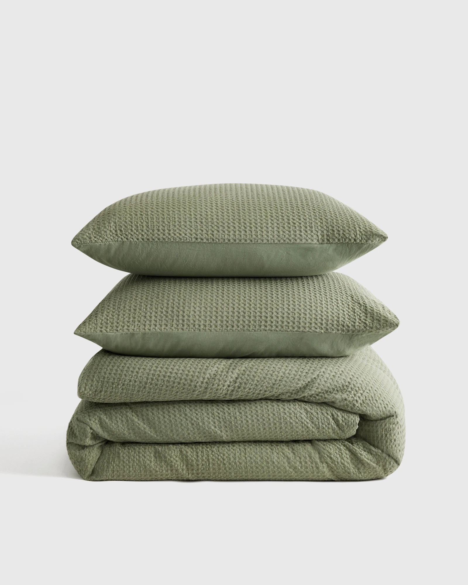 Organic Luxe Honeycomb Duvet Cover Set in Olive | Quince