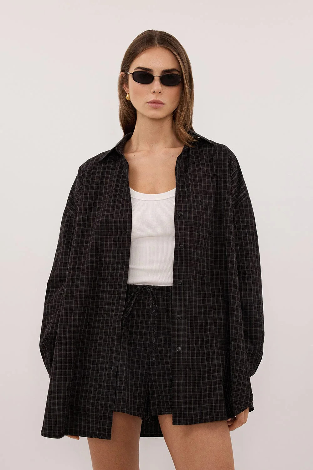 TOVA INK CHECK OVERSIZED COTTON SHIRT | DISSH