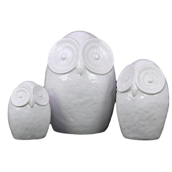 White Ceramic Owl (Set of 3) | Bed Bath & Beyond