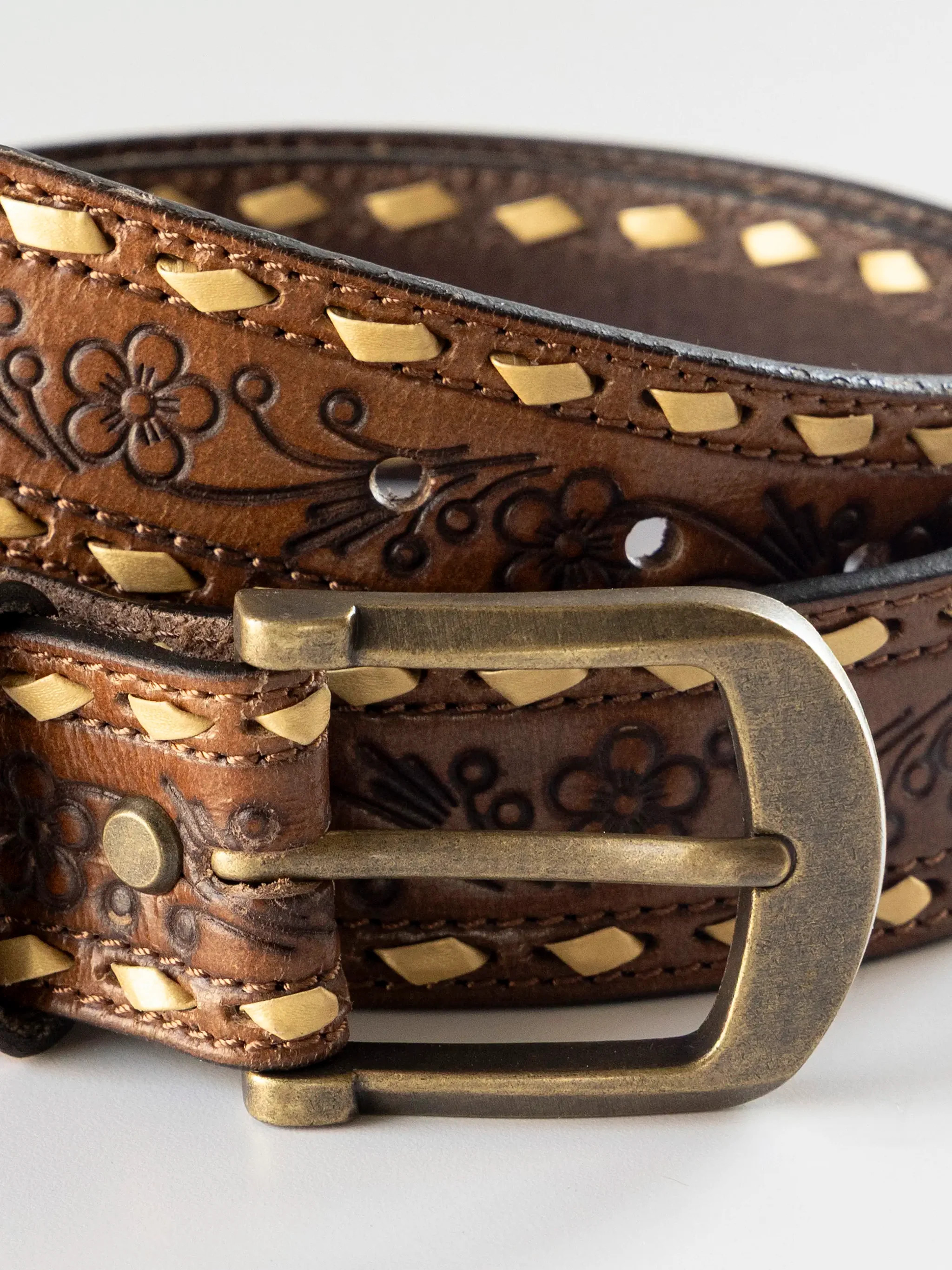 Western Blooms Leather Belt | Natural Life