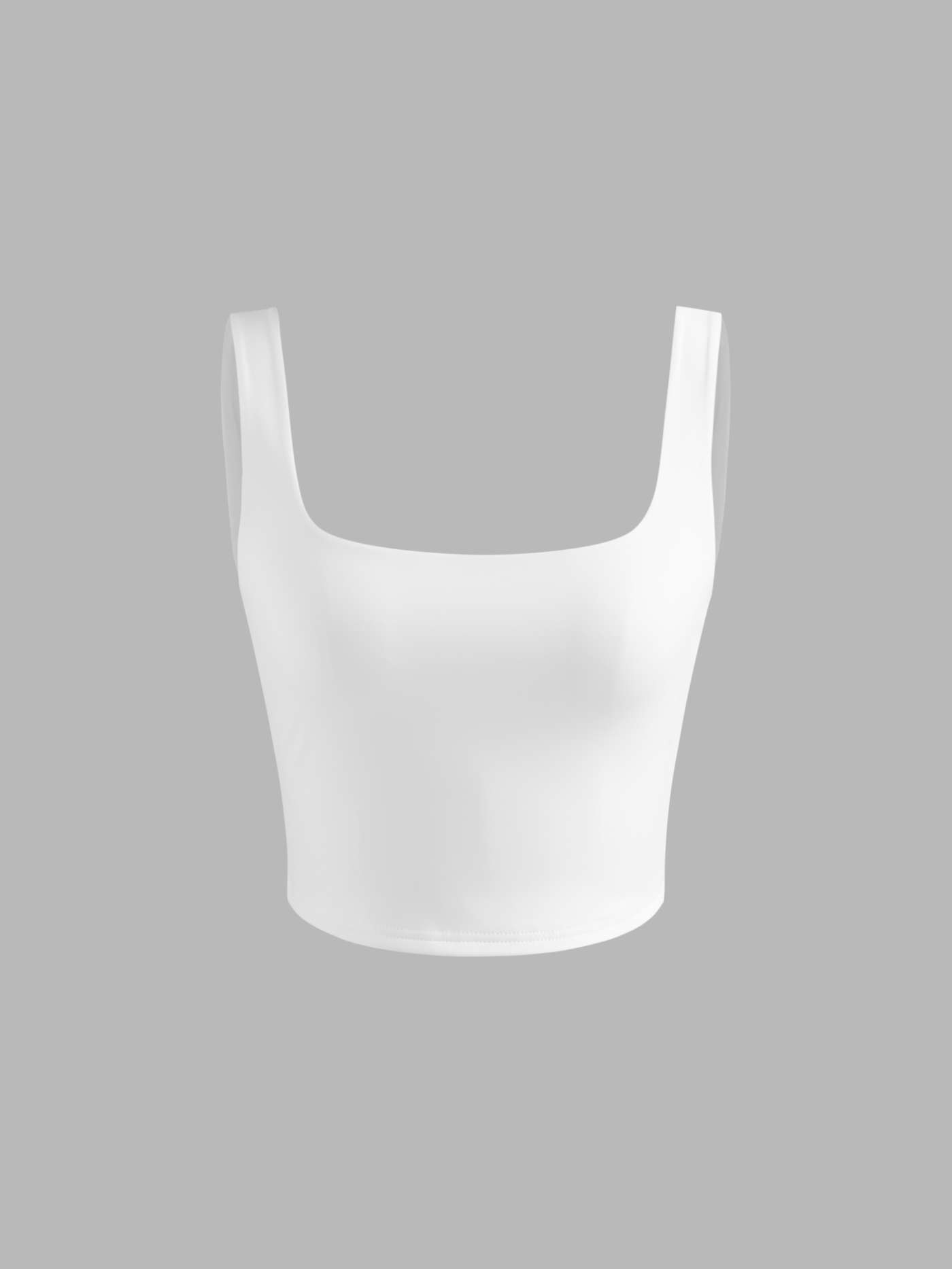 Kontur Doppellagiges Quadratisches Hals Solid Crop Tank Top | Cider