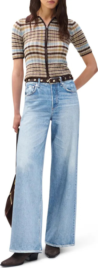 Miramar Sofie High Waist Wide Leg Cotton Terry Sweatpant Jeans | Nordstrom