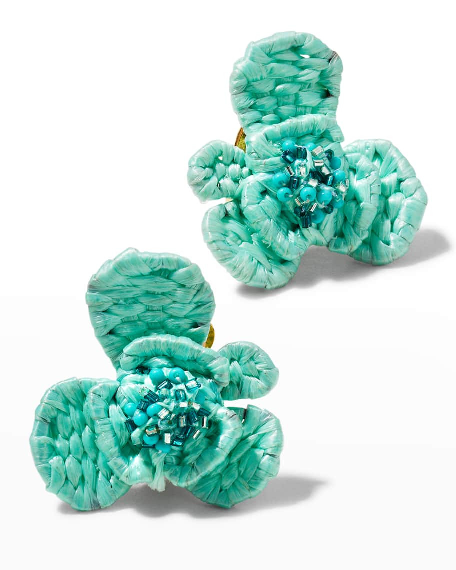 Oscar de la Renta Rustic Flower Earrings | Neiman Marcus