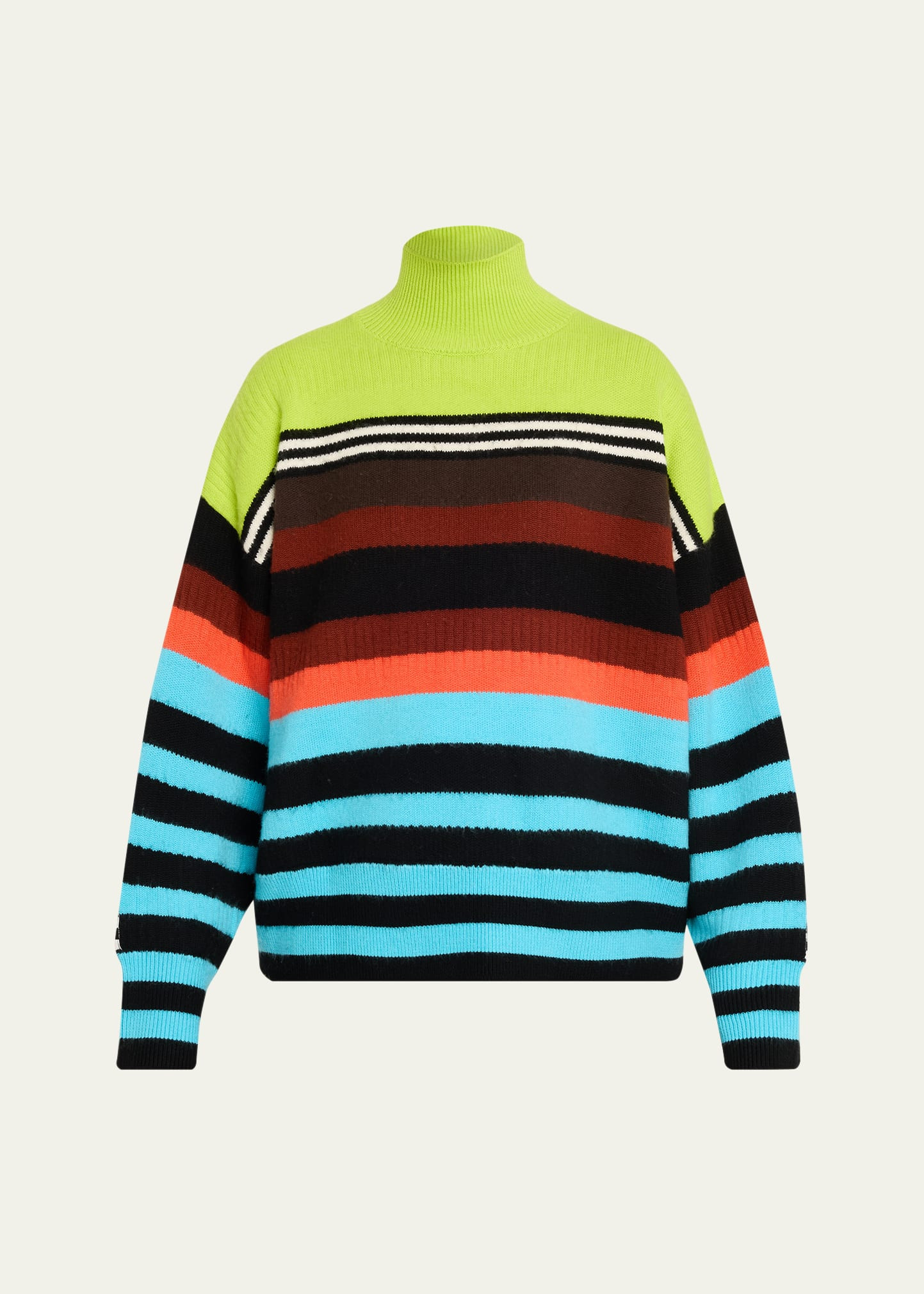 CHRISTOPHER JOHN ROGERS Striped Brushed Wool Turtleneck Sweater | Bergdorf Goodman
