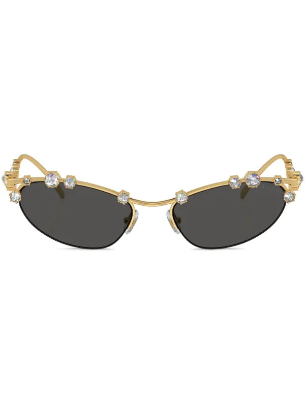 Swarovski Eyewear crystal-embellished cat-eye Sunglasses | Gold | FARFETCH | Farfetch Global