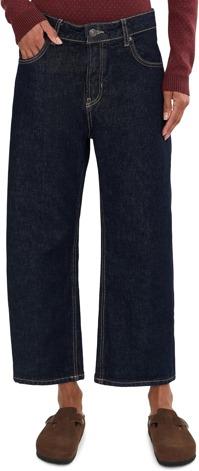 Free People, Womens, Deep Trance Dropped Bf, Rinse, Size: 25, Inseam: One Size | Amazon (US)