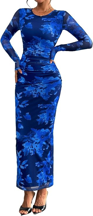 PRETTYGARDEN Fall Wedding Guest Dresses Maxi Dress | Amazon (US)