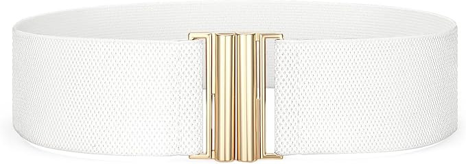 Womens Wide Elastic Waist Cinch Belt - Stretchy Vintage Trimmer Belt for Dresses | Amazon (US)