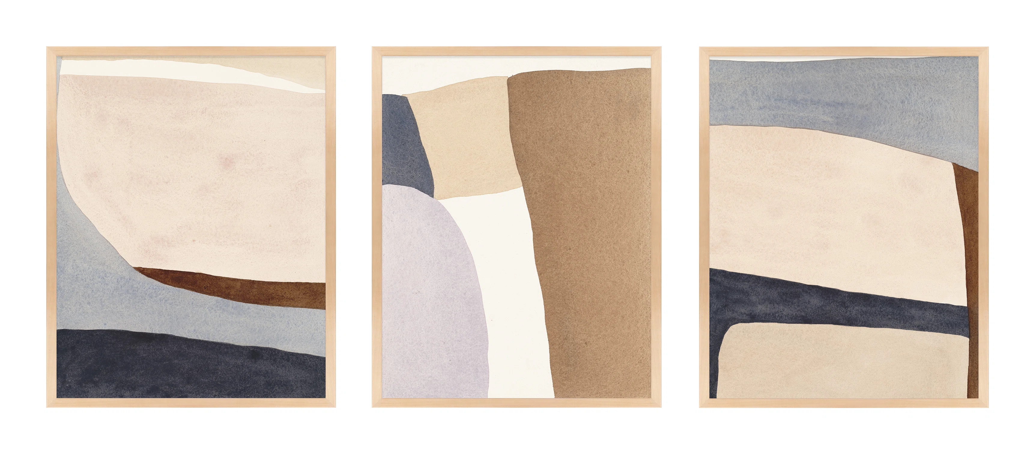 Divided " Divided By 3 In Blue " by Julia Balfour 3 - Pieces (Set of 3) | Wayfair North America