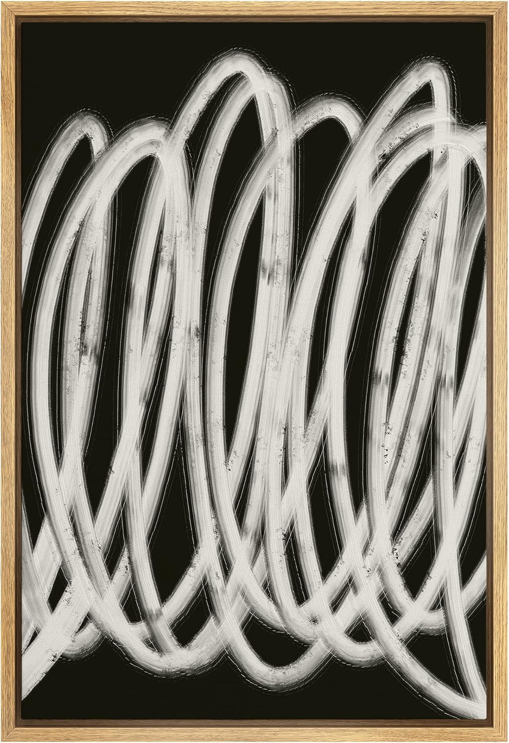 SIGNWIN Framed Canvas Print Wall Art Black White Geometric Line Spiral Landscape Abstract Shapes ... | Amazon (US)