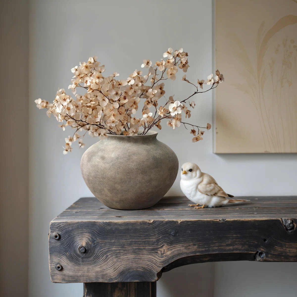 Rustic Ceramic Vase, Terracotta Pot Home Decor with Earthy Gray-Brown Finish, Multi Shape & Size ... | Wayfair North America