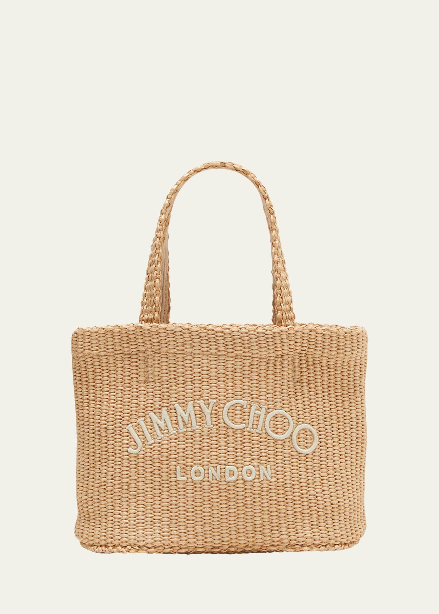 Jimmy Choo Mini Beach East-West Raffia Tote Bag | Bergdorf Goodman