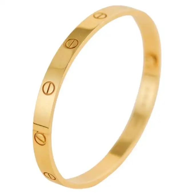 Cartier Love 18K Yellow Gold Bracelet Size 18 | 1stDibs