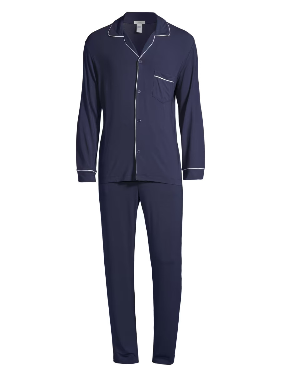 Eberjey William 2-Piece Piped Pajama Set | Saks Fifth Avenue