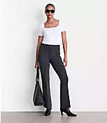 Tall LOFT Versa Pintucked Ponte Flare Pants in Pinstripe | LOFT