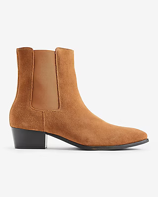 Genuine Suede Heeled Chelsea Boots | Express
