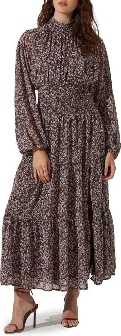 Floral Print Smocked Waist Long Sleeve Maxi Dress | Nordstrom